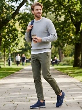 Men's Skechers Navy Blue Hands Free Slip-ins Summit High Range Wide Fit Shoes